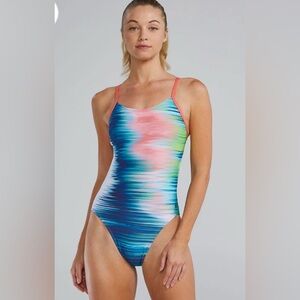 NWT TYR Size‎ L(36) W Cutout Bravura Swimsuit White/Multi
